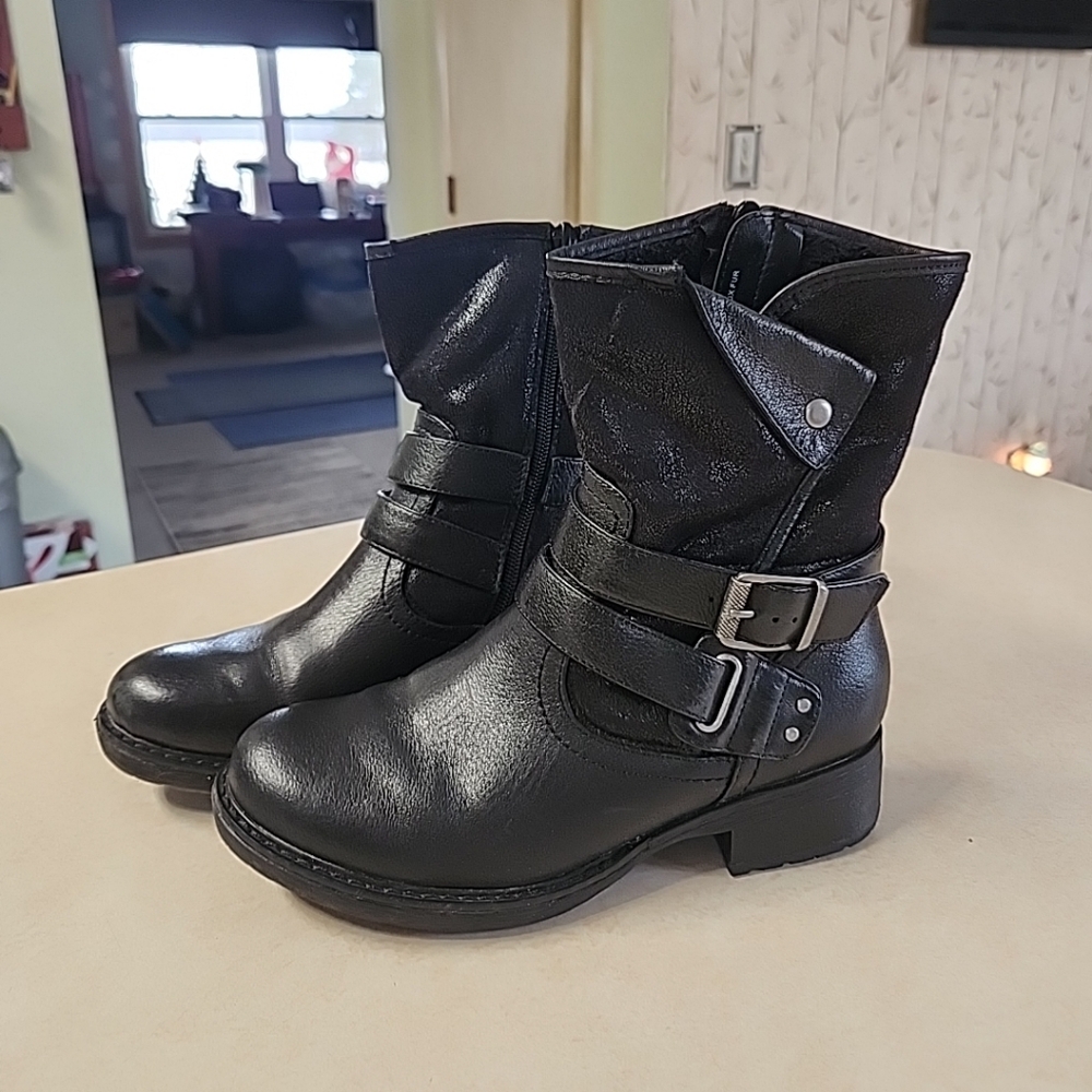 BearTraps Women's Winter Hailie Black Leather Boot Buckle Size 6.5 - Picture 10 of 10